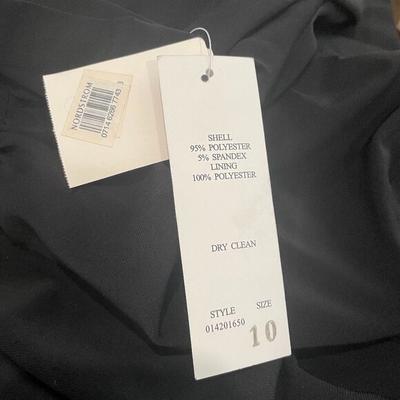 Adrianna Papell Black Dress 10 – NWT, Split V-Neck, Ruched Waist - Picture 8 of 8